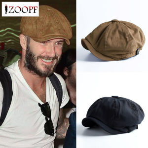 ZOOPF Men Herringbone Baker Boy Cabbie Flat Hat Retro Newsboy Cap