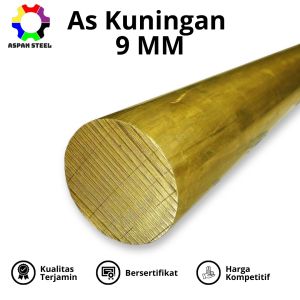 As kuningan 9 mm brass round bar