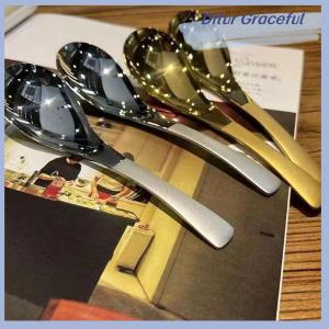 Ditur ช้อนซุปสแตนเลสเครื่องใช้บนโต๊ะอาหารอุปกรณ์บนโต๊ะอาหารขัดเงากระจกสีเงินความจุทัพพีใช้ในครัว