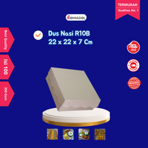 Box Dus Nasi Kotak R10B Kraft Premium 350 Gsm - Ukuran 22x22x75 (100 Pcs)