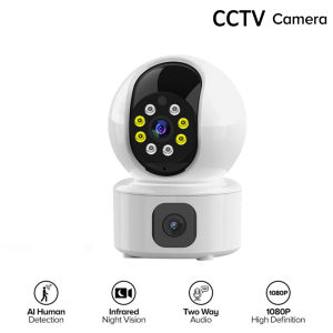 HUAWEI Dual Lens CCTV Camera Wifi Connect 360 With Audio and Speaker Mini IP Security Camera Auto Tracking Night Vision Waterproof Alarm Surveillance CCTV Light Bulb Connect to CP Outdoor HD Wireless Two-Way Audio CCTV Camera