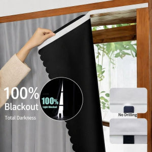 100% Blackout Curtain for Bedroom Living Room Window Treatment Solid Shading Curtains Home Decor