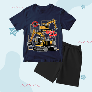 Baju Kaos Distro Harian Setelan Anak Laki Laki Motif Car Track Builder Keren 1 - 10 Tahun - Code8.id