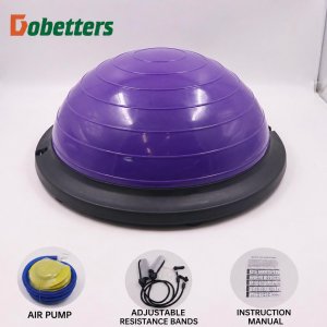 【Fireheart Warrior】 46cm Half Balance Trainer with Resistance Bands & Pump | Pilates Yoga Core Fitness