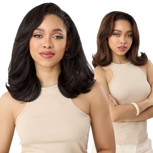 Outre Quick Weave Synthetic Half Wig - Poppy (DR CHOCOLATE SWIRL)