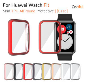 Zenia Colourful TPU Skin-friendly All-round Protection Case Cover Shell for Huawei Watch Fit Sports Smart Watch Accessories