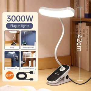 Modern LED Desk Lamp with USB Rechargeable 3-Color Adjustable Brightness and Eye Protection