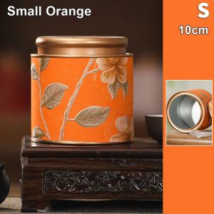 RJQFNG 1Pcs Green Black Empty Tea Can 10/19cm Tea Packaging Tinplate Storage Can Household Tea Sealed Jar