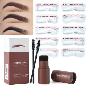 Eyebrow Stamp Shaping Kit Brow Powder Stamp Makeup with Reusable Eyebrow Stencils Eyebrow