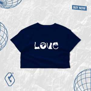 crop top oversize love cat / kaos love cat crop top oversize wanita