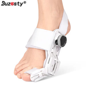 ที่รองปุ่มหัวแม่เท้า Buzesty อัปเกรดสำหรับผู้หญิง & ผู้ชายเท้านิ้วหัวแม่เท้าผิดรูปที่ดัดนิ้วเท้าเครื่องหนีบผมแบบหมุนได้เฝือกปลายเท้าลูกบิดปรับได้ทำเล็บเท้า