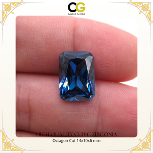 High Quality Cubic Zirconia - Octagon Cut 14x10x6mm Multi Color Wholesale Tempah Cincin Loket Silver