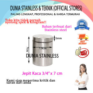 Jepit Kaca 3/4in x 7cm aksesoris stainless