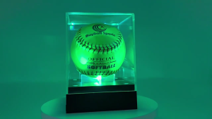 Clear Baseball Display Case Acrylic Baseball Display Stand Box with Led Light Memorabilia Showcase Display Protector