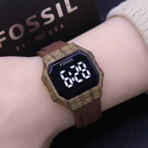 Jam Tangan Wanita Fo55il Digital Led Layar Sentuh Terbaru Karet Rubber Mewah Fashion Cewek Kekinian Keren Elegan