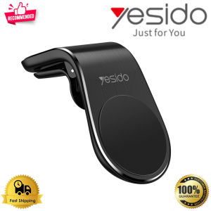 YESIDO C64 L-Shape Duckbill Design Aluminum Alloy Mobile Phone Car Magnetic Mount Air Vent Clip Cellphone Holder Magnet Top Quality Design Yesido Model C64 WITH TWO (2) UNITS CIRCULAR METAL SHEETS
