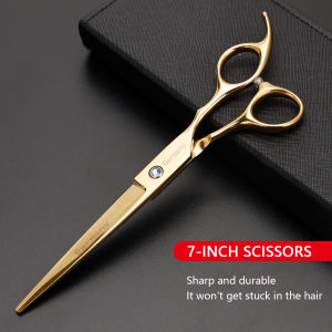 BarberTop Ready Stock Gold 6/7/8/9 Inch Hairdressing Scissor Germany Imported High-Quality Salon Flat Cuts
