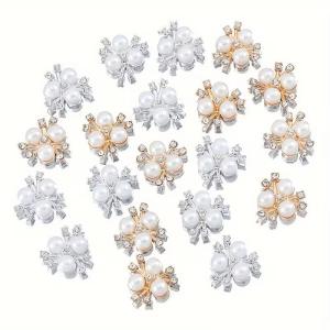 Plastic Three Pearl Flower Center Gold-plated High Gloss Accessory Antique Style Headwear Material