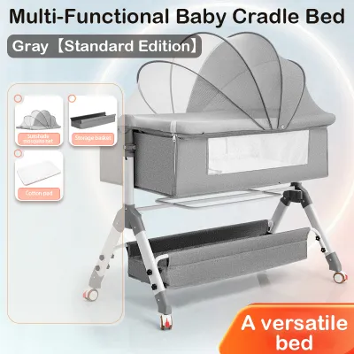 Baby Cradle Bed Multi-Functional Portable Foldable Baby Bed Cradle Bed with Wheels