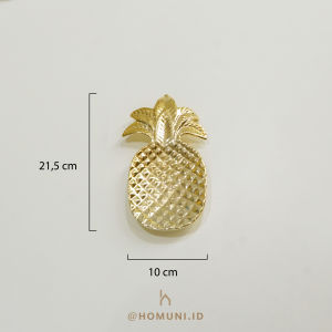Piring Emas Nanas Kotak Besar Kecil/Gold Pineapple Plate Tray/Piring Dessert Tempat Aksesoris Dekorasi