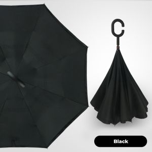 【OJY】Inverted Reverse Double Layer Umbrella with C-Hook C Handle Outdoor Rain Cover Payung Lipat Light Weight Inverted Umbrella Opening Umbrella UV Proof Windproof UV40+ Protection Double Layer Inverted C-Handle