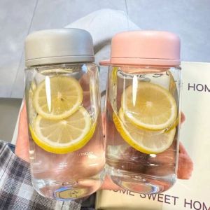 NOBLELYN 400/550ml Student Water Cup Transparent With Portable Lanyard Water Bottle INS Large Capacity Sports Water Cup Outdoor Sports