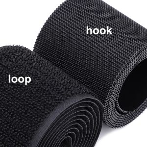 Black White High Quality Fastener Tape Hook or  Loop Tape Cable Ties Sewing Accessories 20-100mm