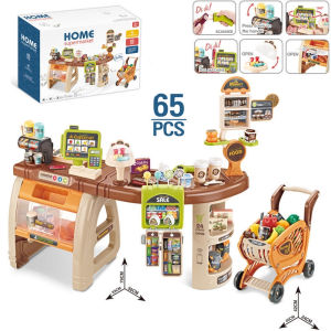 #Readystock 48/ 52 / 65pcs Premium Kids Children Home Supermarket Grocery Shop Pretend Play With Trolley & Items