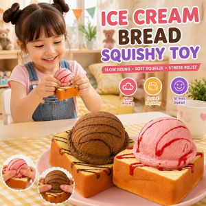 Ice Cream Bread Squishy Toy Slow Rising Soft Squeeze Fidget Stress Relief Gift Kids Adults