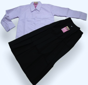 Fullset Rok Hitam dan Baju panjang putih polos kelas1-6