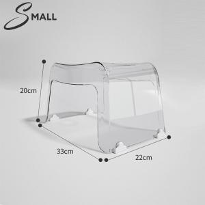 Plastic Chair Mini Transparent Non Slip Waterproof Low Bench Bathroom Seat Foot Step Stool Shower
