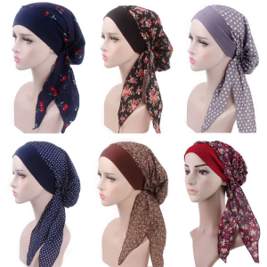 Womens Chemo Hat Turban for Head Scarves Pre-Tied Headwear Bandana Elastic Band