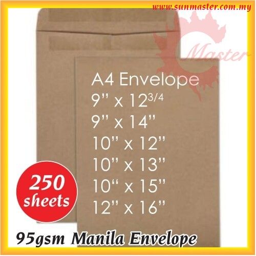 A4 Manila Envelope 9x12 9x14 10x12 10x13 10x15 12x16 | A4 Envelope ...