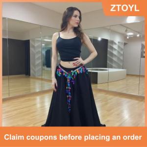 【ZTOYL】 สายคาดเอวประดับเลื่อมแฟชั่นสำหรับผู้หญิงอุปกรณ์เสริมเอวเข็มขัดฮิปฮอปสำหรับเต้นแจ๊สเต้นระบำหน้าท้อง