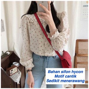 IOS SHOP UKI BLOUSE SIFON  WANITA ATASAN KOREAN STYLE KANTOR MUSLIM HIJAB RAMADHAN PREMIUM