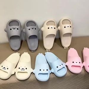 [Free Shipping] Cute Little Seal Slippers For Women Indoor Home Use Thick-Soled Non-Slip Odor-Resistant Suitable For Summer Can Be Worn Outside New Cartoon Sandals