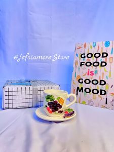 [ READY ] - Cangkir 1 Pasang Motif Anggur Keramik / Kado Unik / Hampers Cantik / Gelas Lucu / Cangkir Cantik / Set Teko Murah / Cangkir Teh / Cangkir Kopi / Cangkir Murah / Souvenir / Parcel