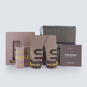 PicSil Sport FALCON SS25 Grips For CrossFit Weight Lifting And Gymnastics [Cotton Wristbands & Breathable Anti-mold Mesh Bag included]