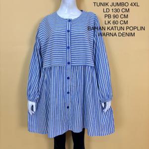 Tunik Jumbo Bigsize Ld 130 Cm Motif Garis Muat Sampai 4XL - Aiza Tunik