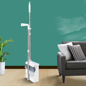 Household Cleaner Sturdy & Durable Plastic Long Handle Foldable Broom and Dustpan Set Cleaning Tool