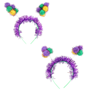 Carnivals Phụ kiện tiệc pompoms headband cho Mardi Gras chủ đề lễ hội đạo cụ tiệc hairband dành cho người lớn kỳ nghỉ headpieces