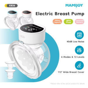 【Original 】MAMIJOY Wearable Electric Breast Pumps 4 Modes 12 Levels Portable Hands Free Breast Pump Silent Comfort With 19/24mm Flange EB26