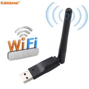 Kebidumei USB 2.0 WiFi Wireless Network Card MT7601 USB WiFi Adapter 150Mbps 802.11 b/g/n LAN Adapter Mini Wi-fi Receiver Dongle with Rotatable Antenna
