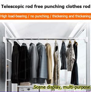 No Punching Telescopic Rod To Hang Clothes