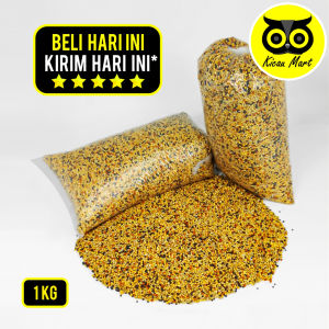 KICAU MART Milet Campur Komplit Sempati 1 Kg Millet Mix Campur 1 Kg Mixed Canary Seed Organic Pakan Burung Kenari Lovebird LB Parkit Hamster Milet Putih Merah Biji Sawi Kenari Seed Campur