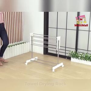 Towel Drying Rack Stainless Steel Bathroom Hanger Towel Foldable Laundry Towel Rack Clothes Rack