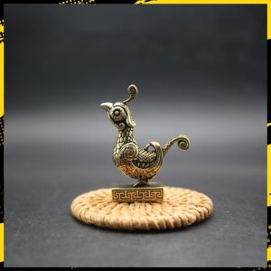 Tượng Nhỏ Bằng Đồng Hình Chim Chu Tước (Kích thước: 4.6 x 3.6cm)