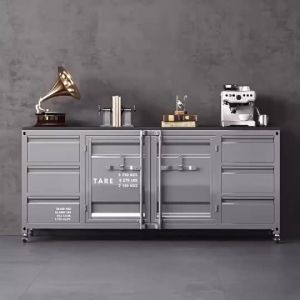 Industrial Style Sideboard Living Room Storage Cabinet Home Organizer Cabinet Tea Cabinet Wall-Mounted Integrated Storage Chest Dining Cabinet