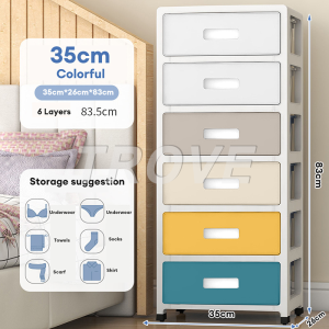 Trove Lemari Laci 35cm Kabinet Pakaian Bayu dengan Roda  Tempat Mainan  Durabox Plastik untuk Kamar Rumah