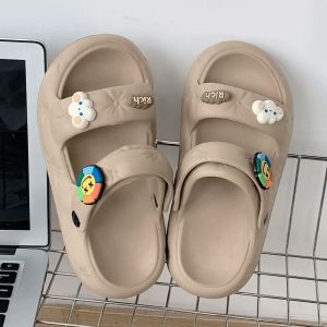 Soft cute cute cloud double sandals woman summer outdoor platform two wear slippers sandals
